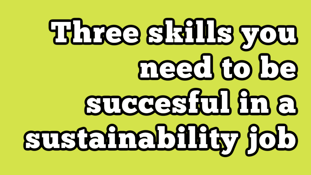 Three skills you need to be successful in a sustainability job - ESG ...