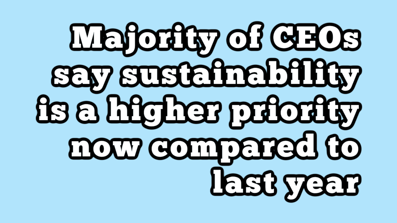 Majority of CEOs say sustainability is a higher priority now compared ...